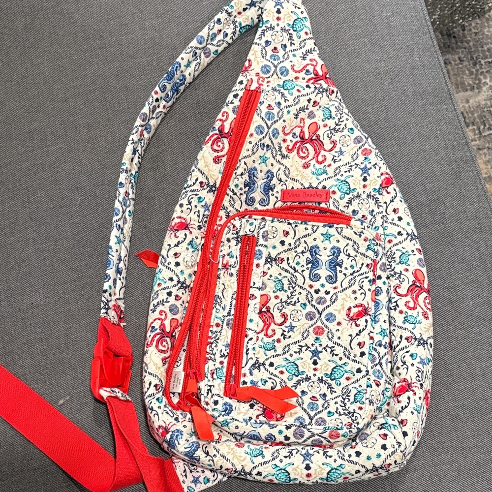 Vera Bradley sling Backpack in retired design “Sea Life” Mint Condition